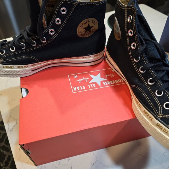Men's Converse Chuck 70 Gore-Tex High Black Toadstool Tan Sneakers A08565C sz 10 - Picture 3 of 16